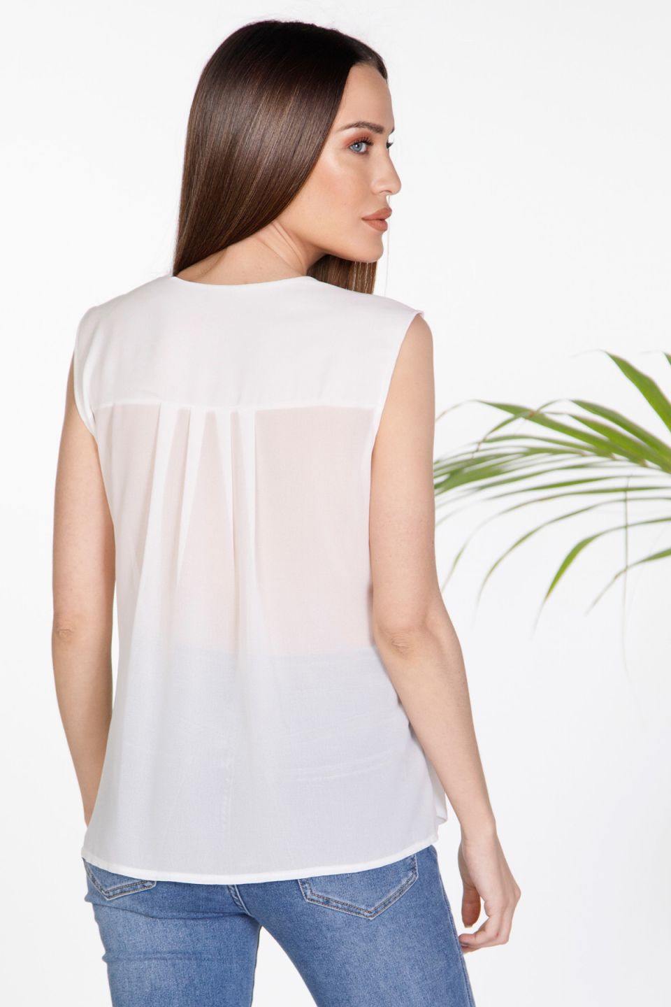 Wrap chiffon top with tie