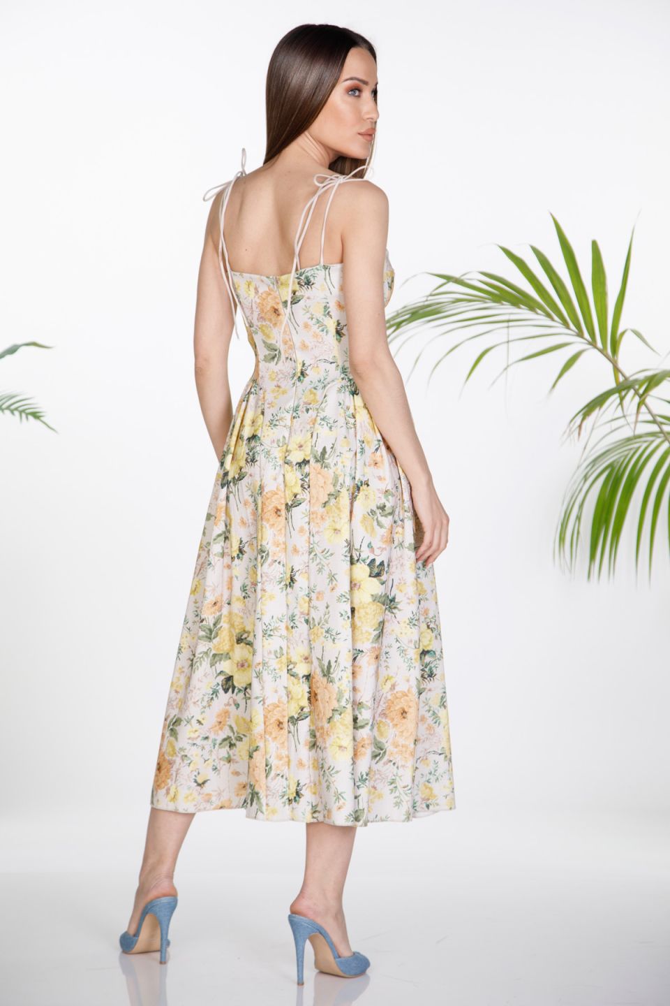 Floral dress with string straps