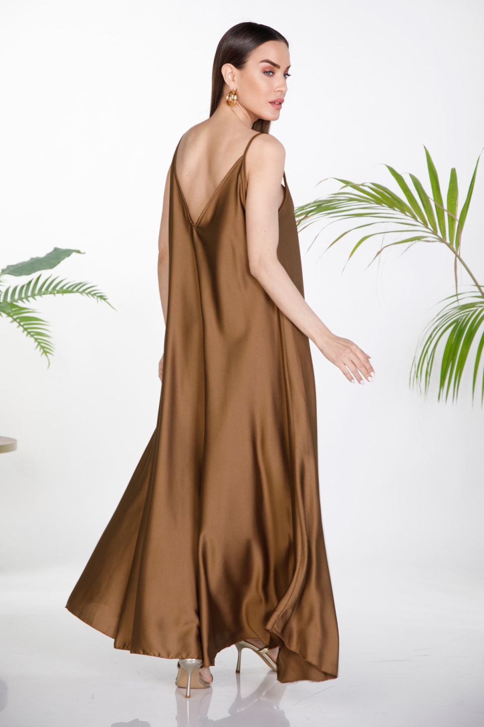 Satin maxi slip dress