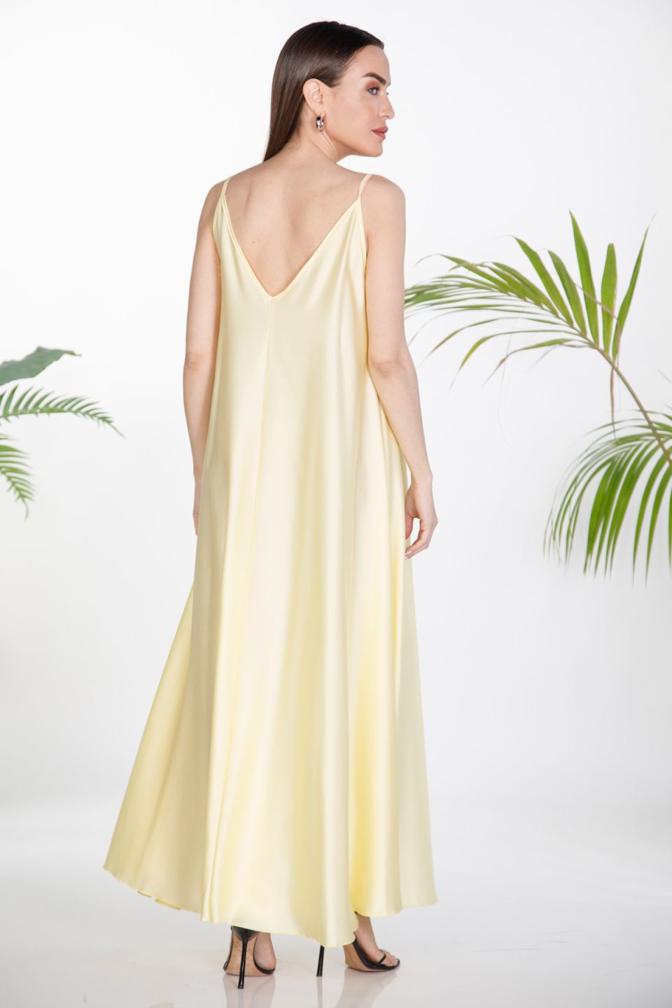 Satin maxi slip dress