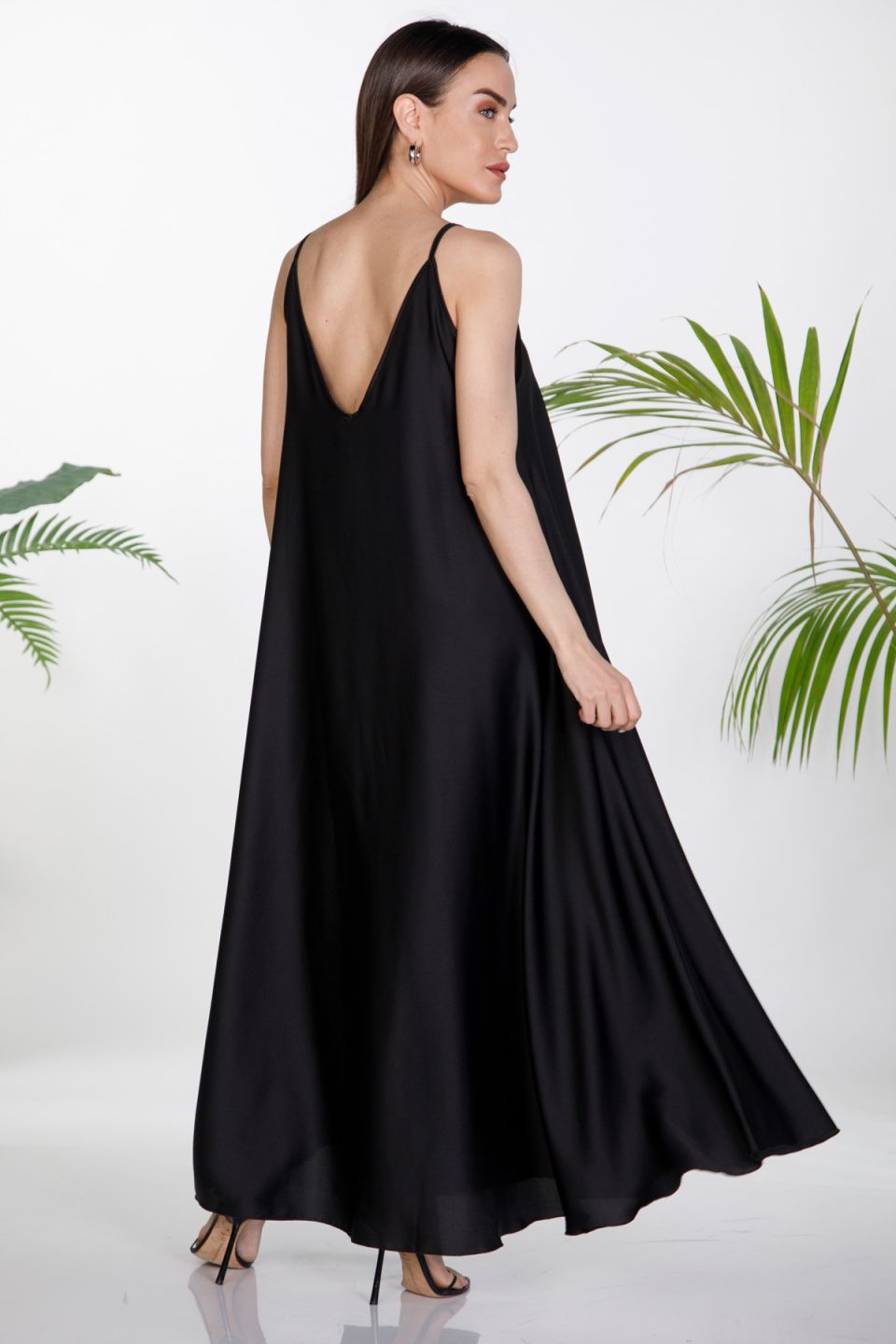 Satin maxi slip dress
