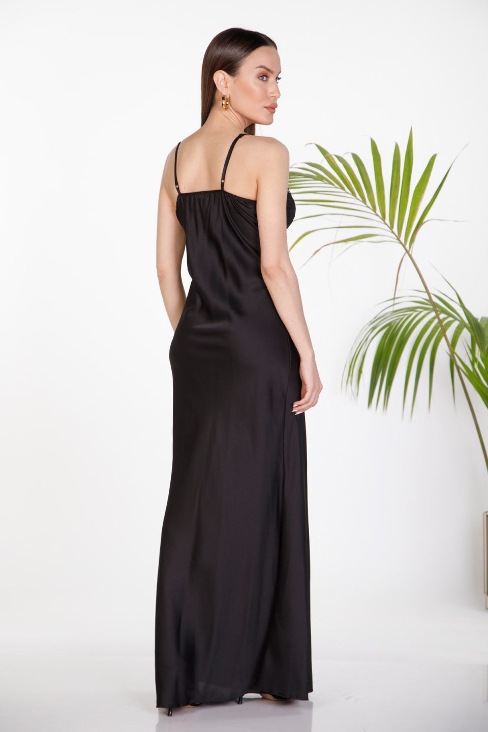 Satin maxi slip dress