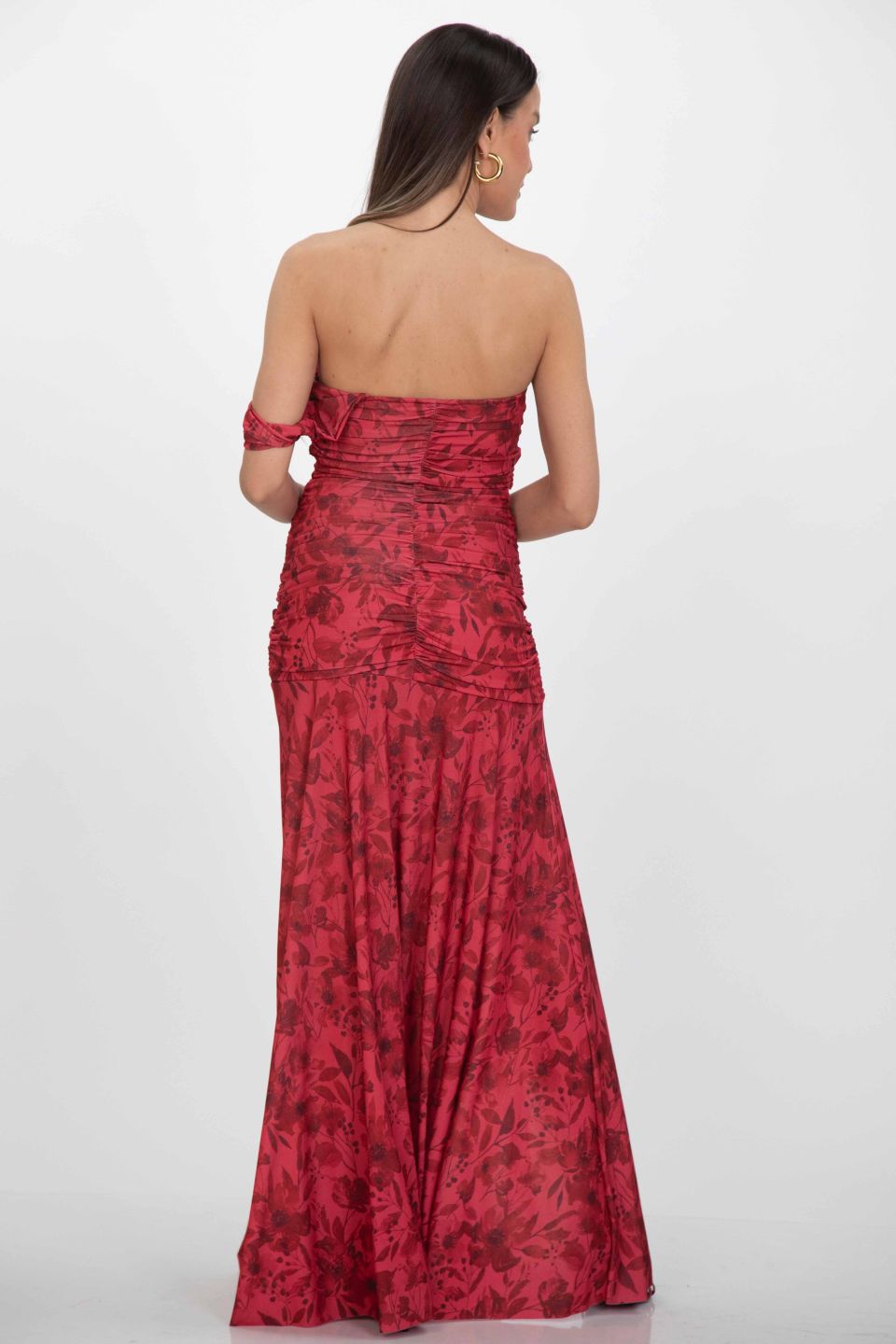 Floral maxi dress with draped details