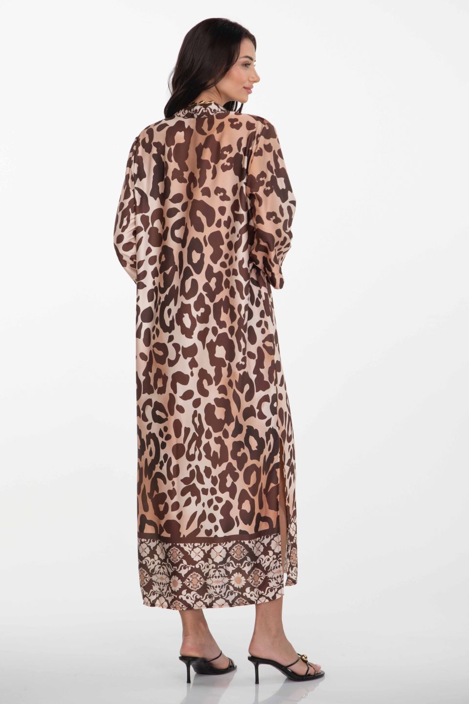 Leopard maxi caftan dress