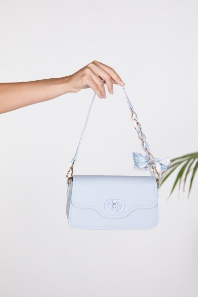 Shoulder bag with scarf-chain strap