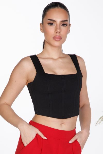 Sleeveless ribbed crop top