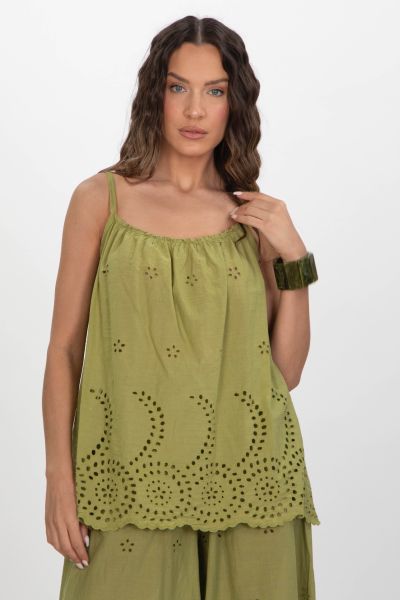 Eyelet camisole top