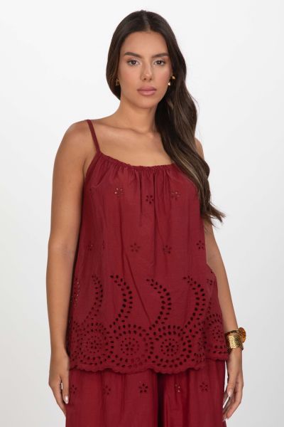 Eyelet camisole top