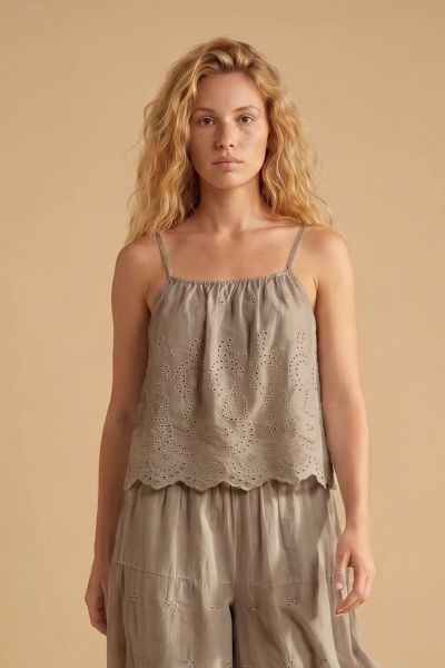 Eyelet camisole top