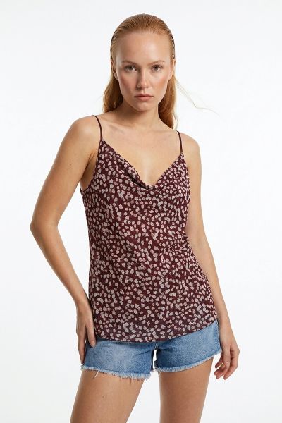 Floral draped strappy top