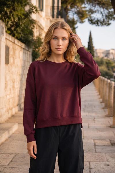 Ασύμμετρη μπλούζα με μακρύ μανίκι - ΒΥΣΣΙΝΙ