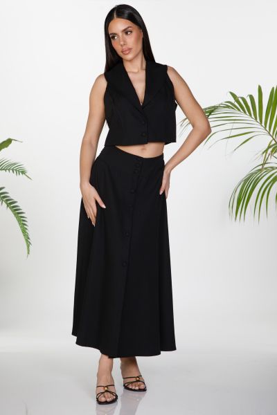 Set crop vest top and A-line skirt