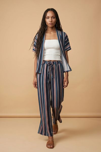 Zig-zag kimono and trousers set