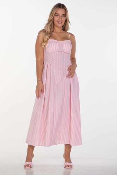 Midi striped dress with cups