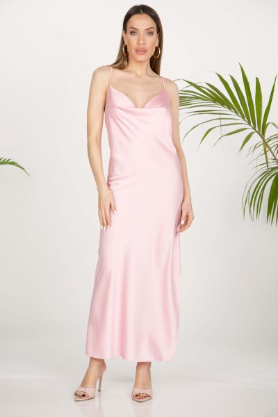 Midi satin slip dress