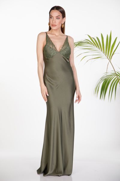 Σατινέ μάξι slip dress