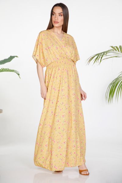 Floral maxi dress with back cutout