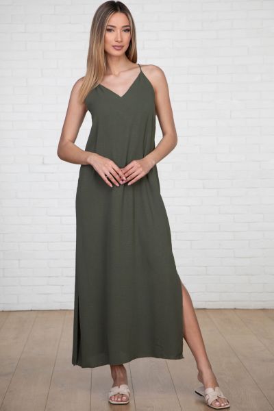 Maxi dress with criss-cross back
