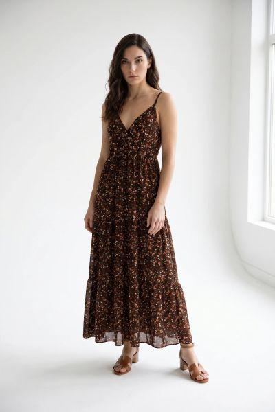 Floral maxi φόρεμα με τιράντες