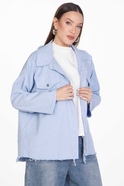 Oversized τζιν jacket - πουκάμισο