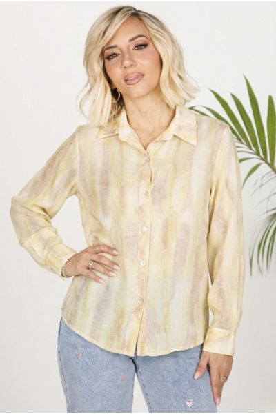 Oversize see-through shirt with textured pattern