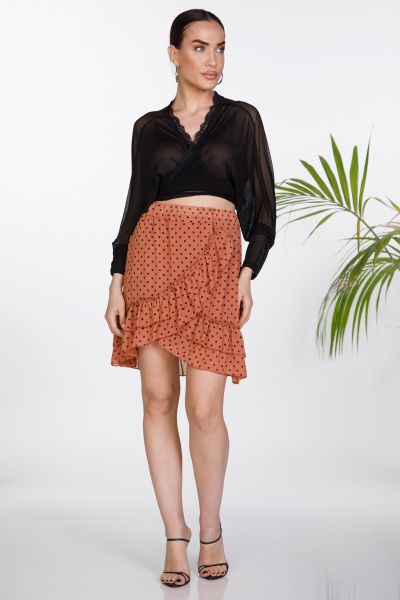Mini polka dot wrap skirt
