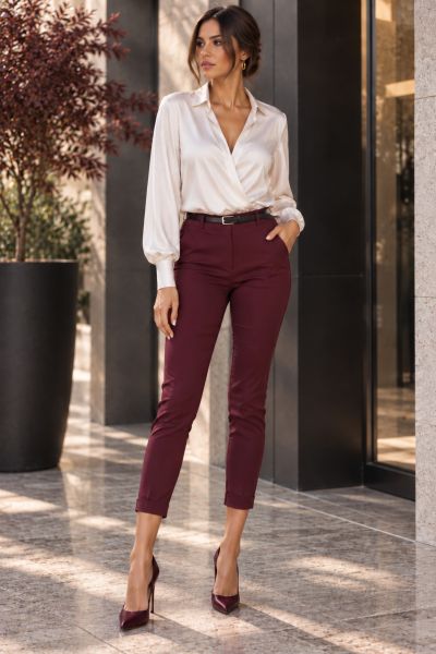 Skinny ψηλόμεσο παντελόνι με ζώνη
