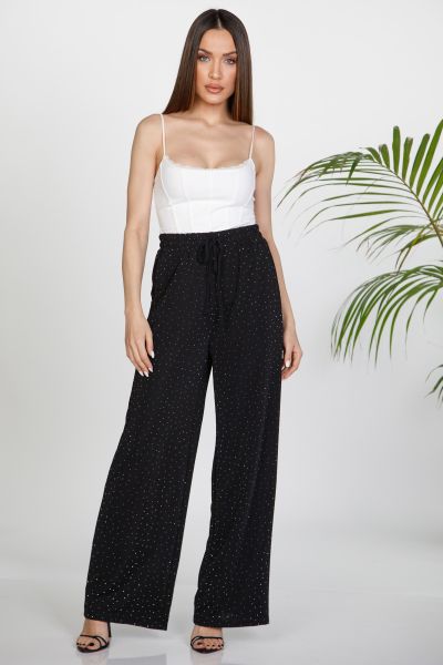 Athletic trousers with rhinestones