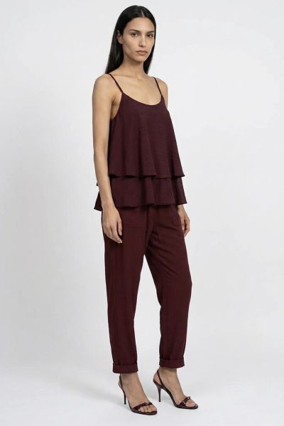 Εlastic-waist trousers with cuffed hem
