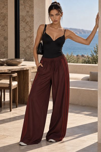 Παντελόνα με διπλή ρίγα στο πλάι & λάστιχο στη μέση