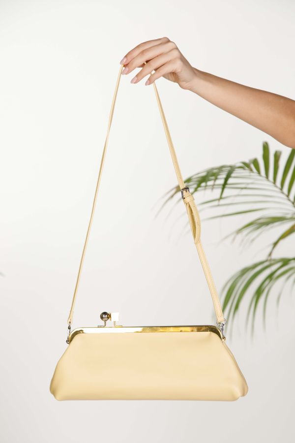 Large faux leather clutch
