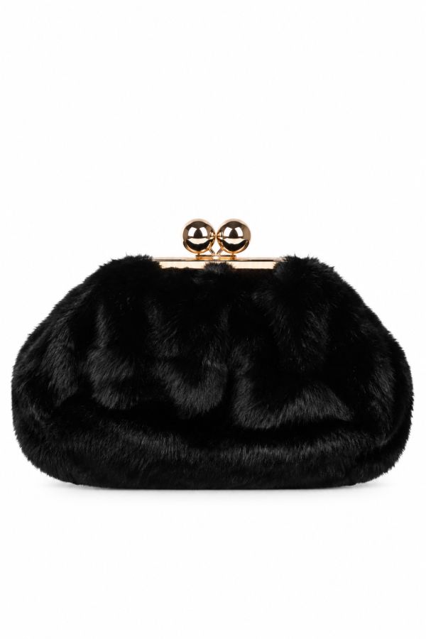 Fluffy τσάντα χειρός clutch