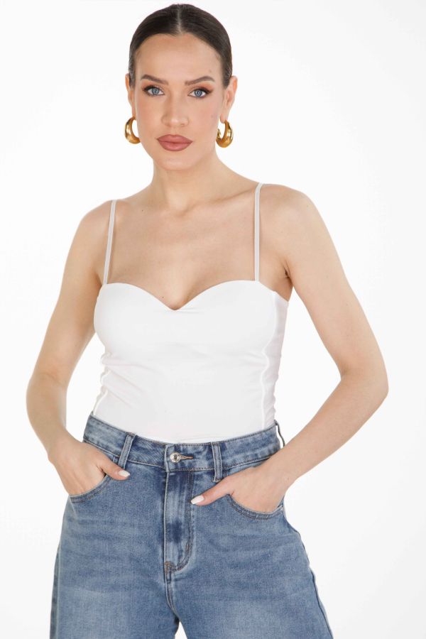 Cami strap crop top with cups