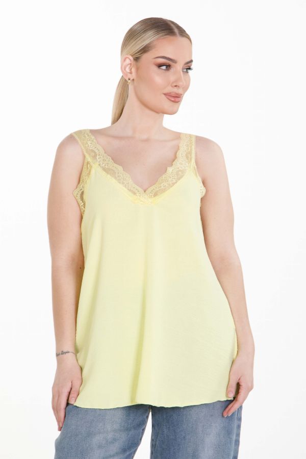 Αμάνικο lingerie τοπ με δαντέλα