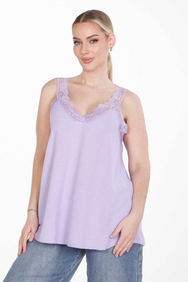 Αμάνικο lingerie τοπ με δαντέλα