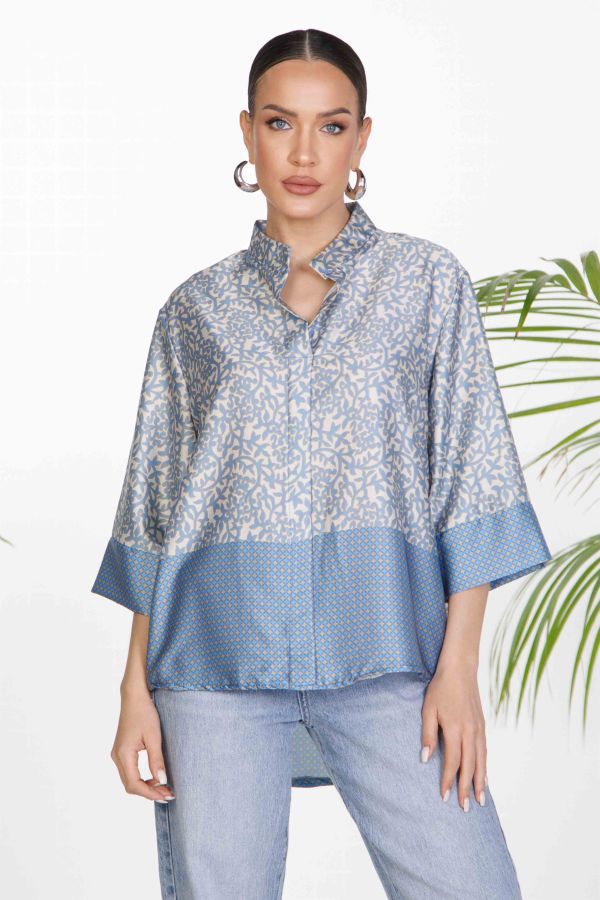 Printed blouse with 3/4 sleeves