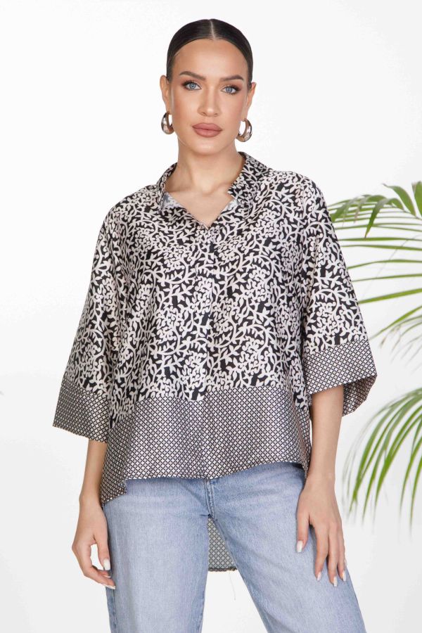 Printed blouse with 3/4 sleeves