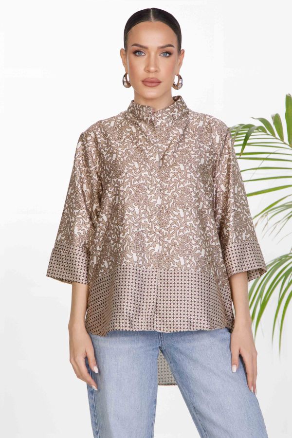 Printed blouse with 3/4 sleeves