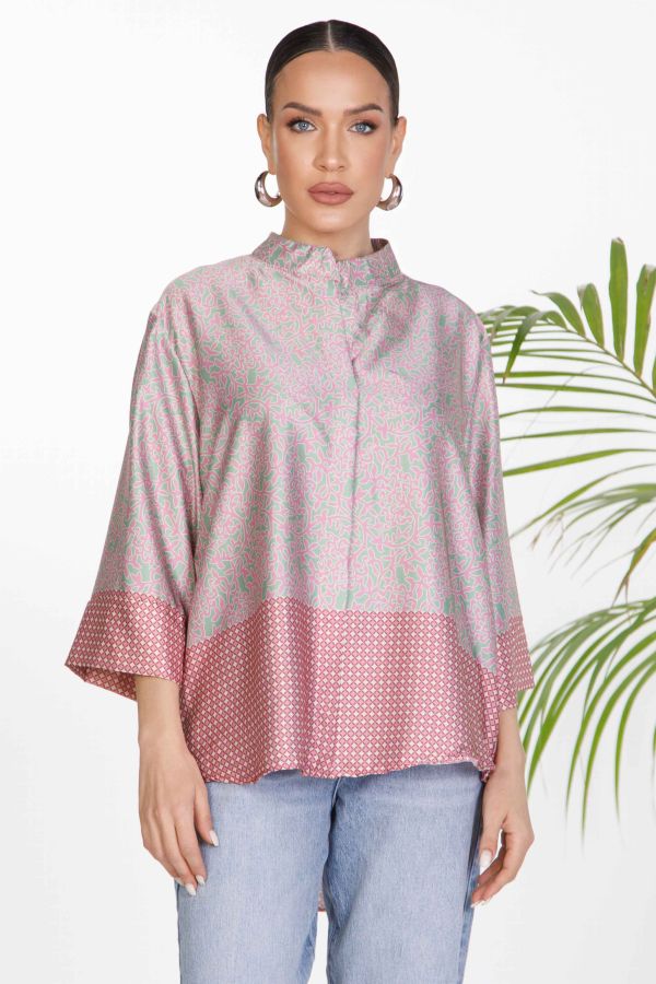 Printed blouse with 3/4 sleeves