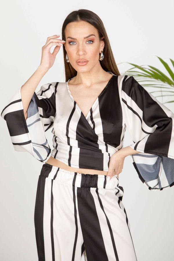 Satin wrap crop top