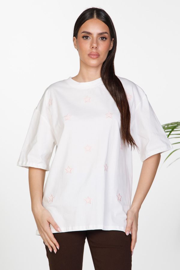 Μπλούζα oversize με τύπωμα αστέρια