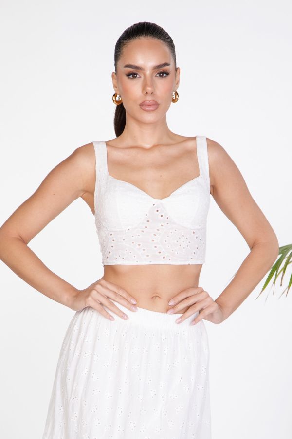 Broderie corset-style top
