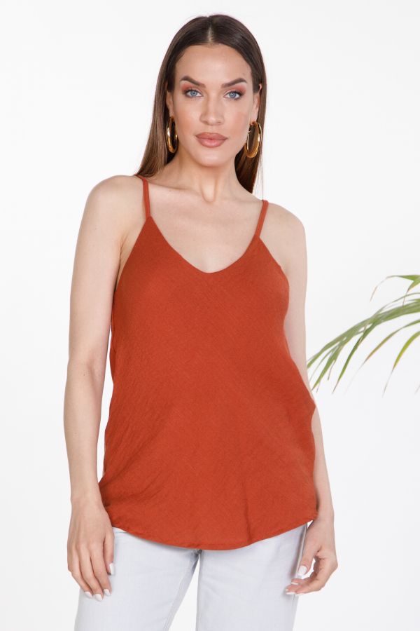 Linen strappy top