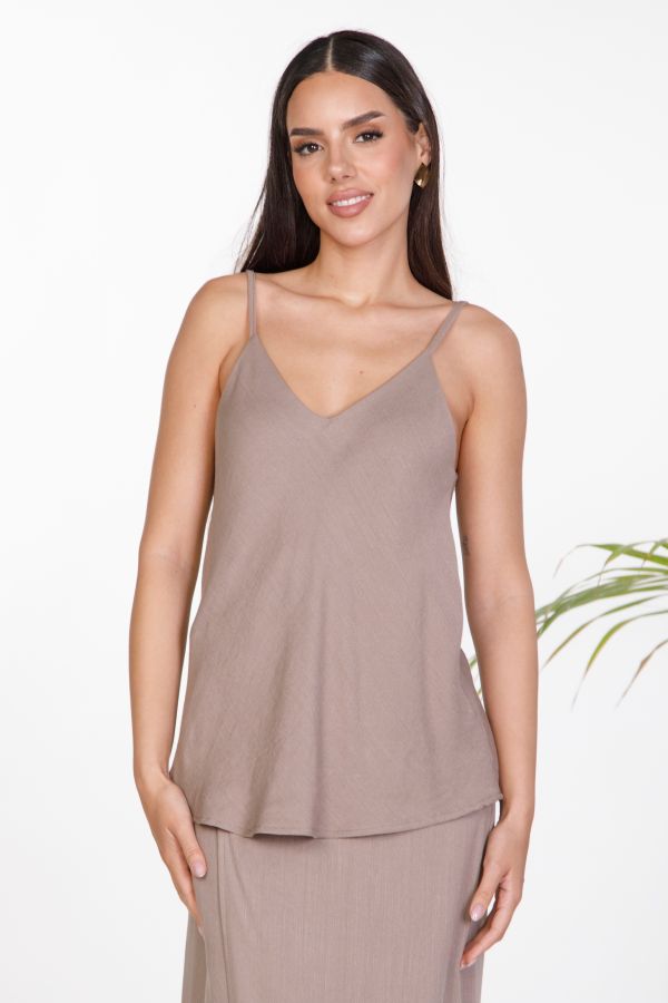 Linen strappy top