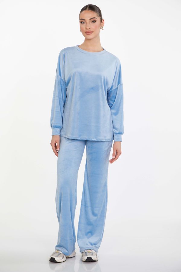 Velour blouse and pants co-ord