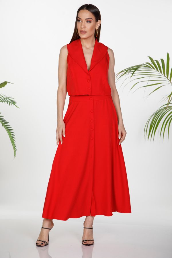 Set crop vest top and A-line skirt