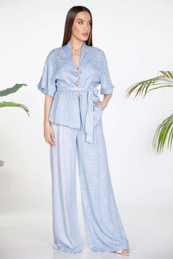Satin jacquard σετ κρουαζέ & παντελόνα