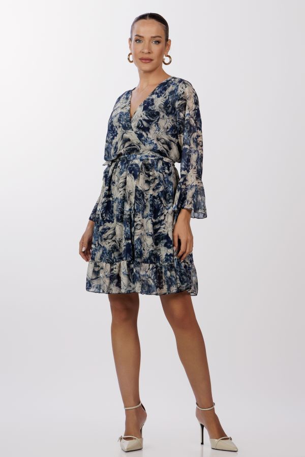 Floral dress with tie on the side