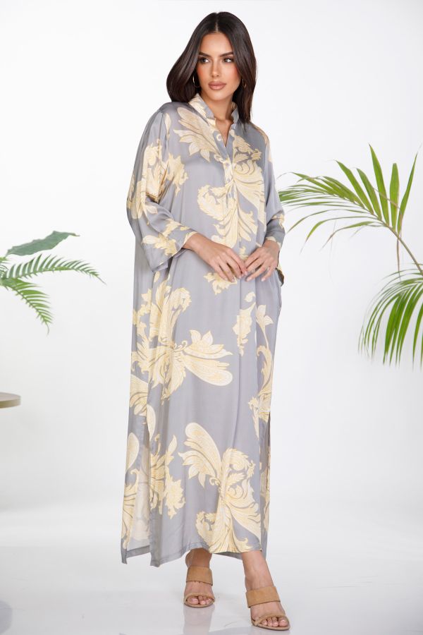 Maxi satin paisley kaftan