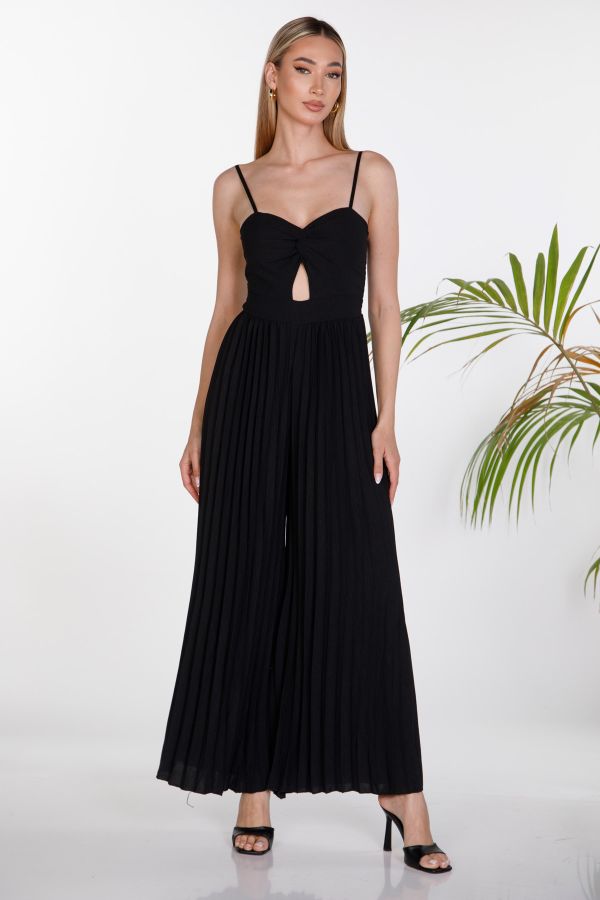 Pleated cut-out jumpsuit